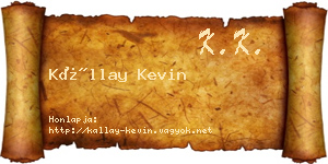 Kállay Kevin névjegykártya